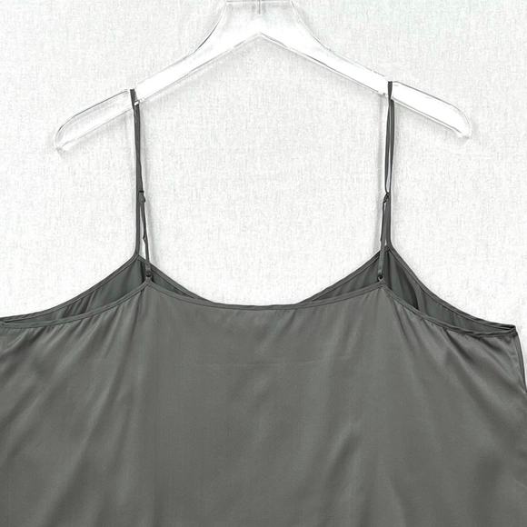SKIMS Stretch Silk Crop Sleep Cami Tank Womens 2X Gunmetal Gray Spaghetti Strap - Picture 5 of 12